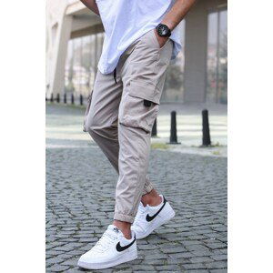 Madmext Beige Cargo Pocket Men's Jogger Pants 5461