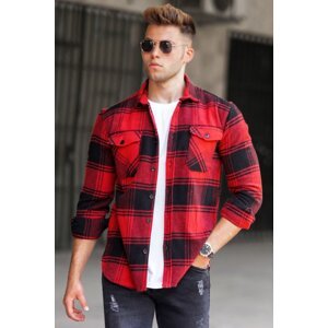 Madmext Plaid Red Shirt 5508