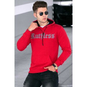 Madmext Red Printed Men's Sweatshirt 4747