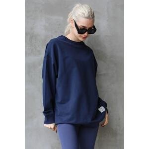 Madmext Navy Blue Basic Oversized Women's Sweatshirt