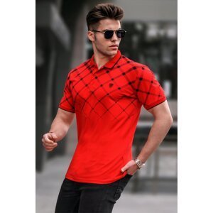 Madmext Men's Red Buttoned Polo Neck T-Shirt 5867