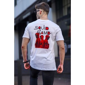 Madmext Men's White Printed T-Shirt 5383