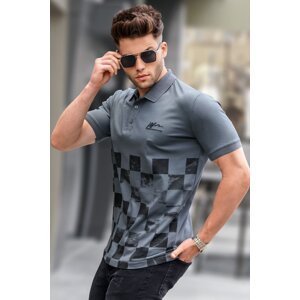 Madmext Smoky Patterned Men's Polo Neck T-Shirt 5871