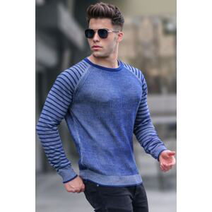 Madmext Light Navy Blue Crew Neck Knitwear Sweater 5766