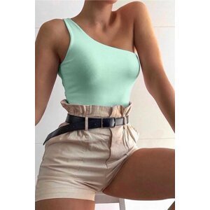 Madmext Mad Girls One-Shoulder Green Strap Body Mg325