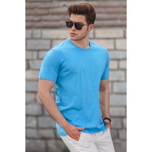 Madmext Men's Turquoise Basic T-Shirt 5268