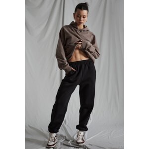 Madmext Women's Black Oversized Sweatpants With An Elastic Waist