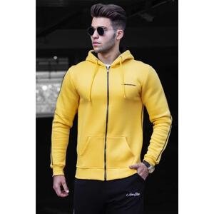 Madmext Yellow Zippered Hooded Men's Sweatshirt 4741
