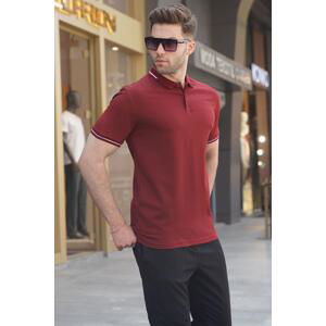 Madmext Burgundy Polo Men's T-Shirt 6113