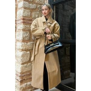Madmext Brown Oversize Women's Long Coat
