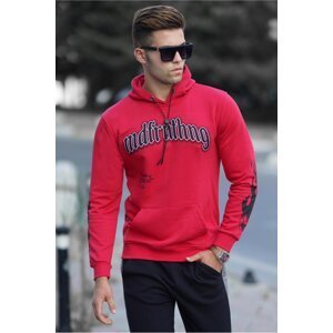 Madmext Red Printed Men's Sweatshirt 5312