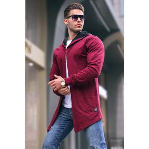 Madmext Claret Red Ripped Detailed Cardigan 4093