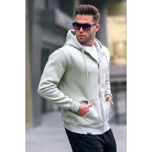 Madmext Mint Green Hooded Regular Fit Men's Sweatshirt 6033