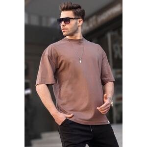 Madmext Men's Brown Oversize Fit Basic T-Shirt 6066