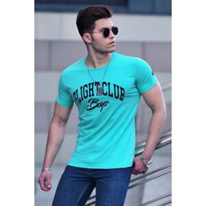 Madmext Men's Printed Turquoise T-Shirt 4591