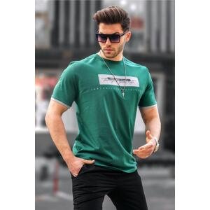 Madmext Men's Printed Green T-Shirt 5394