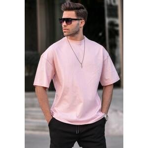 Madmext Men's Dust Pink Oversize Fit Basic T-Shirt 6066