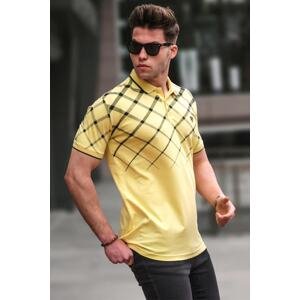 Madmext Men's Yellow Buttoned Polo Neck T-Shirt 5867