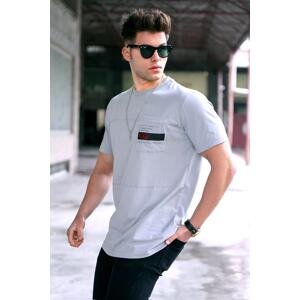 Madmext Men's Gray Painted T-Shirt 5804