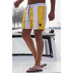 Madmext Men's Yellow Striped Beach Shorts 6360