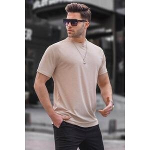 Madmext Beige Regular Fit Basic Men's T-Shirt 6069