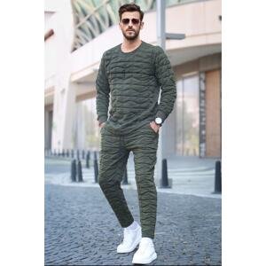 Madmext Khaki Quilted Patterned Tracksuit 5907