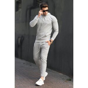 Madmext Gray Striped Men's Tracksuit