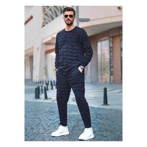 Madmext Black Quilted Patterned Tracksuit 5907