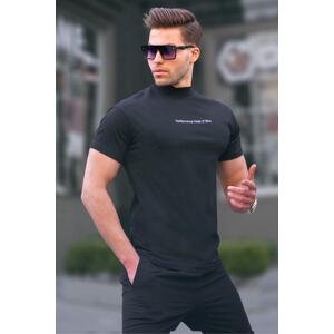 Madmext Men's Half Turtleneck Regular Fit Black Men's T-Shirt 6119