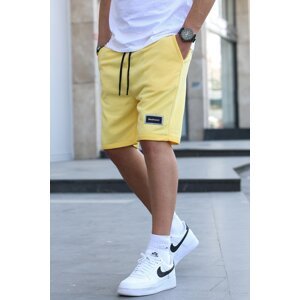 Madmext Yellow Regular Fit Basic Men's Capri Shorts.