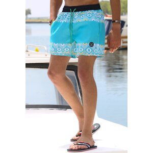Madmext Green Patterned Pocketed Swim Shorts 5788