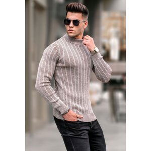 Madmext Stone Color Half Turtleneck Knitwear Sweater 5761