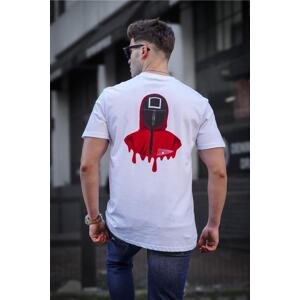 Madmext Men's Printed White T-Shirt 5384