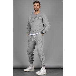 Madmext Gray Printed Men's Tracksuit 4679