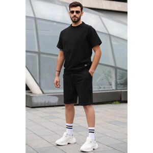 Madmext Black Regular Fit Men's Shorts Set 5915