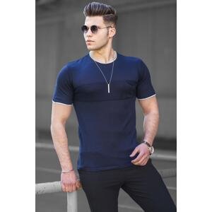Madmext Men's Navy Blue T-Shirt 5089