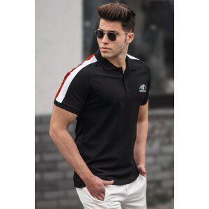 Madmext Black Polo Neck Men's T-Shirt 5215