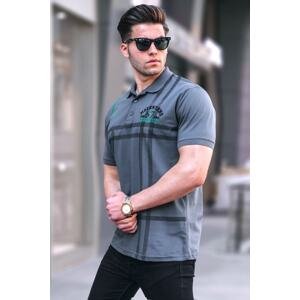Madmext Smoky Patterned Polo Neck Men's T-Shirt 5872