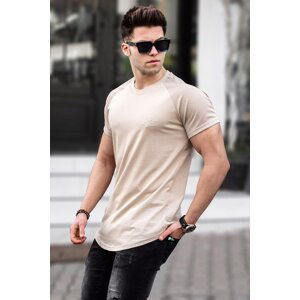 Madmext Men's Beige Basic T-Shirt 5843