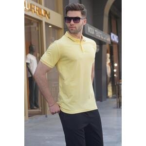 Madmext Men's Yellow Polo Neck T-Shirt 6113