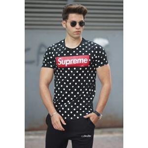 Madmext Men's Black Spotted T-Shirt 2640