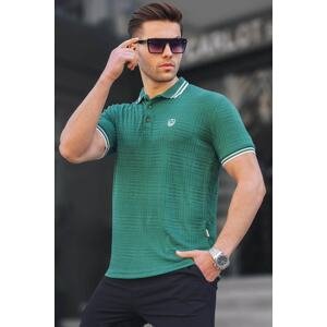 Madmext Dark Green Basic Regular Fit Men's Polo Neck T-Shirt 6100