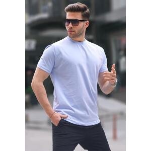Madmext Men's Blue Regular Fit Basic T-Shirt 6131