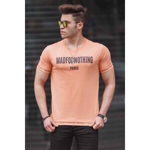 Madmext Men's Printed Orange T-Shirt 4588