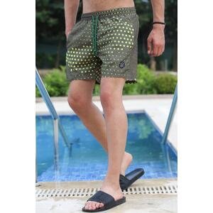 Madmext Dot Patterned Khaki Swimming Shorts 2950