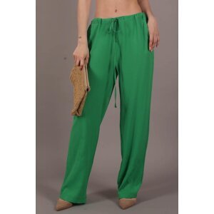 Madmext Green Crinkle Fabric Basic Women's Beach Trousers