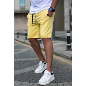 Madmext Yellow Men's Regular Fit Shorts 4842