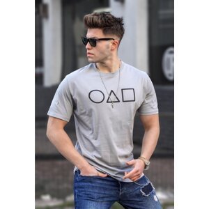 Madmext Men's Printed Dyed Gray T-Shirt 5384