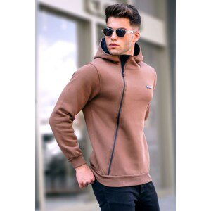 Madmext Brown Zip Detailed Sweatshirt 5335