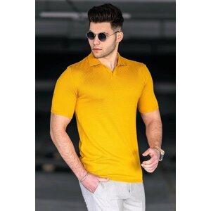 Madmext Mustard Polo Neck T-Shirt 5074